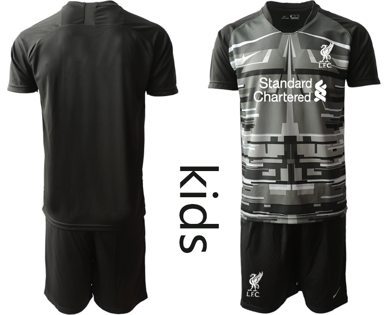 Youth 2020-2021 club Liverpool black goalkeeper blank Soccer Jerseys
